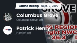 Recap: Columbus Grove  vs. Patrick Henry  2022