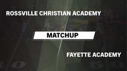 Matchup: Rossville Christian  vs. Fayette Academy  2016