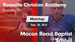 Matchup: Rossville Christian  vs. Macon Road Baptist School 2016