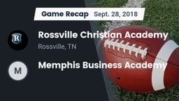 Recap: Rossville Christian Academy  vs. Memphis Business Academy 2018