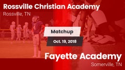 Matchup: Rossville Christian  vs. Fayette Academy  2018