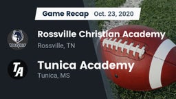 Recap: Rossville Christian Academy  vs. Tunica Academy 2020