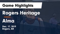 Rogers Heritage  vs Alma  Game Highlights - Dec. 17, 2019