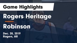 Rogers Heritage  vs Robinson  Game Highlights - Dec. 28, 2019