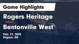Rogers Heritage  vs Bentonville West  Game Highlights - Feb. 21, 2020