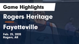 Rogers Heritage  vs Fayetteville  Game Highlights - Feb. 25, 2020