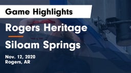Rogers Heritage  vs Siloam Springs  Game Highlights - Nov. 12, 2020