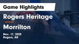 Rogers Heritage  vs Morrilton  Game Highlights - Nov. 17, 2020