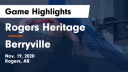 Rogers Heritage  vs Berryville  Game Highlights - Nov. 19, 2020