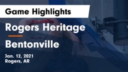 Rogers Heritage  vs Bentonville  Game Highlights - Jan. 12, 2021