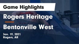 Rogers Heritage  vs Bentonville West  Game Highlights - Jan. 19, 2021