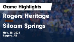 Rogers Heritage  vs Siloam Springs  Game Highlights - Nov. 30, 2021