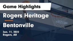 Rogers Heritage  vs Bentonville  Game Highlights - Jan. 11, 2022