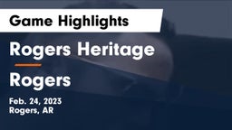 Rogers Heritage  vs Rogers  Game Highlights - Feb. 24, 2023