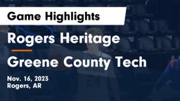 Rogers Heritage  vs Greene County Tech  Game Highlights - Nov. 16, 2023