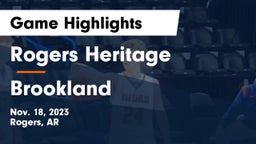 Rogers Heritage  vs Brookland  Game Highlights - Nov. 18, 2023