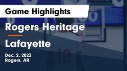 Rogers Heritage  vs Lafayette  Game Highlights - Dec. 2, 2023