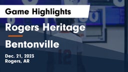 Rogers Heritage  vs Bentonville  Game Highlights - Dec. 21, 2023