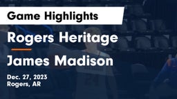 Rogers Heritage  vs James Madison  Game Highlights - Dec. 27, 2023