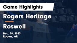 Rogers Heritage  vs Roswell  Game Highlights - Dec. 28, 2023