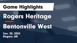 Rogers Heritage  vs Bentonville West  Game Highlights - Jan. 20, 2024