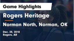 Rogers Heritage  vs Norman North, Norman, OK Game Highlights - Dec. 28, 2018