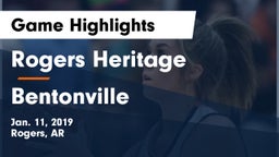 Rogers Heritage  vs Bentonville  Game Highlights - Jan. 11, 2019