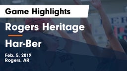 Rogers Heritage  vs Har-Ber  Game Highlights - Feb. 5, 2019