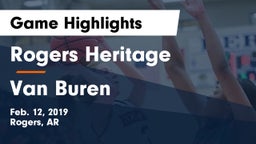 Rogers Heritage  vs Van Buren  Game Highlights - Feb. 12, 2019