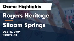 Rogers Heritage  vs Siloam Springs  Game Highlights - Dec. 20, 2019