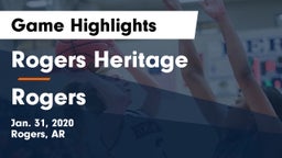 Rogers Heritage  vs Rogers  Game Highlights - Jan. 31, 2020