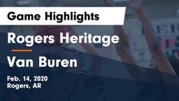 Rogers Heritage  vs Van Buren  Game Highlights - Feb. 14, 2020