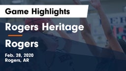 Rogers Heritage  vs Rogers  Game Highlights - Feb. 28, 2020