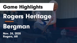 Rogers Heritage  vs Bergman   Game Highlights - Nov. 24, 2020