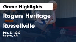 Rogers Heritage  vs Russellville  Game Highlights - Dec. 22, 2020