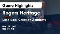 Rogers Heritage  vs Little Rock Christian Academy  Game Highlights - Dec. 29, 2020