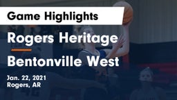 Rogers Heritage  vs Bentonville West  Game Highlights - Jan. 22, 2021