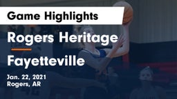 Rogers Heritage  vs Fayetteville  Game Highlights - Jan. 22, 2021