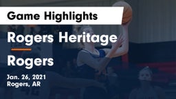 Rogers Heritage  vs Rogers  Game Highlights - Jan. 26, 2021