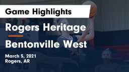 Rogers Heritage  vs Bentonville West  Game Highlights - March 5, 2021