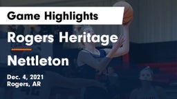 Rogers Heritage  vs Nettleton  Game Highlights - Dec. 4, 2021