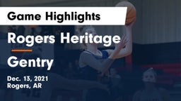 Rogers Heritage  vs Gentry  Game Highlights - Dec. 13, 2021