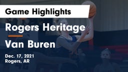 Rogers Heritage  vs Van Buren  Game Highlights - Dec. 17, 2021