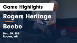 Rogers Heritage  vs Beebe  Game Highlights - Dec. 30, 2021