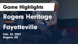 Rogers Heritage  vs Fayetteville  Game Highlights - Feb. 22, 2022