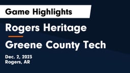 Rogers Heritage  vs Greene County Tech  Game Highlights - Dec. 2, 2023
