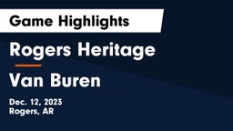 Rogers Heritage  vs Van Buren  Game Highlights - Dec. 12, 2023
