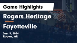 Rogers Heritage  vs Fayetteville  Game Highlights - Jan. 5, 2024