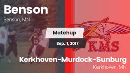 Matchup: Benson vs. Kerkhoven-Murdock-Sunburg  2017