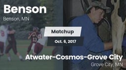 Matchup: Benson vs. Atwater-Cosmos-Grove City  2017